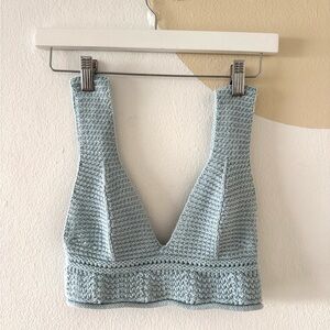 Zara Sky Blue Crochet Top